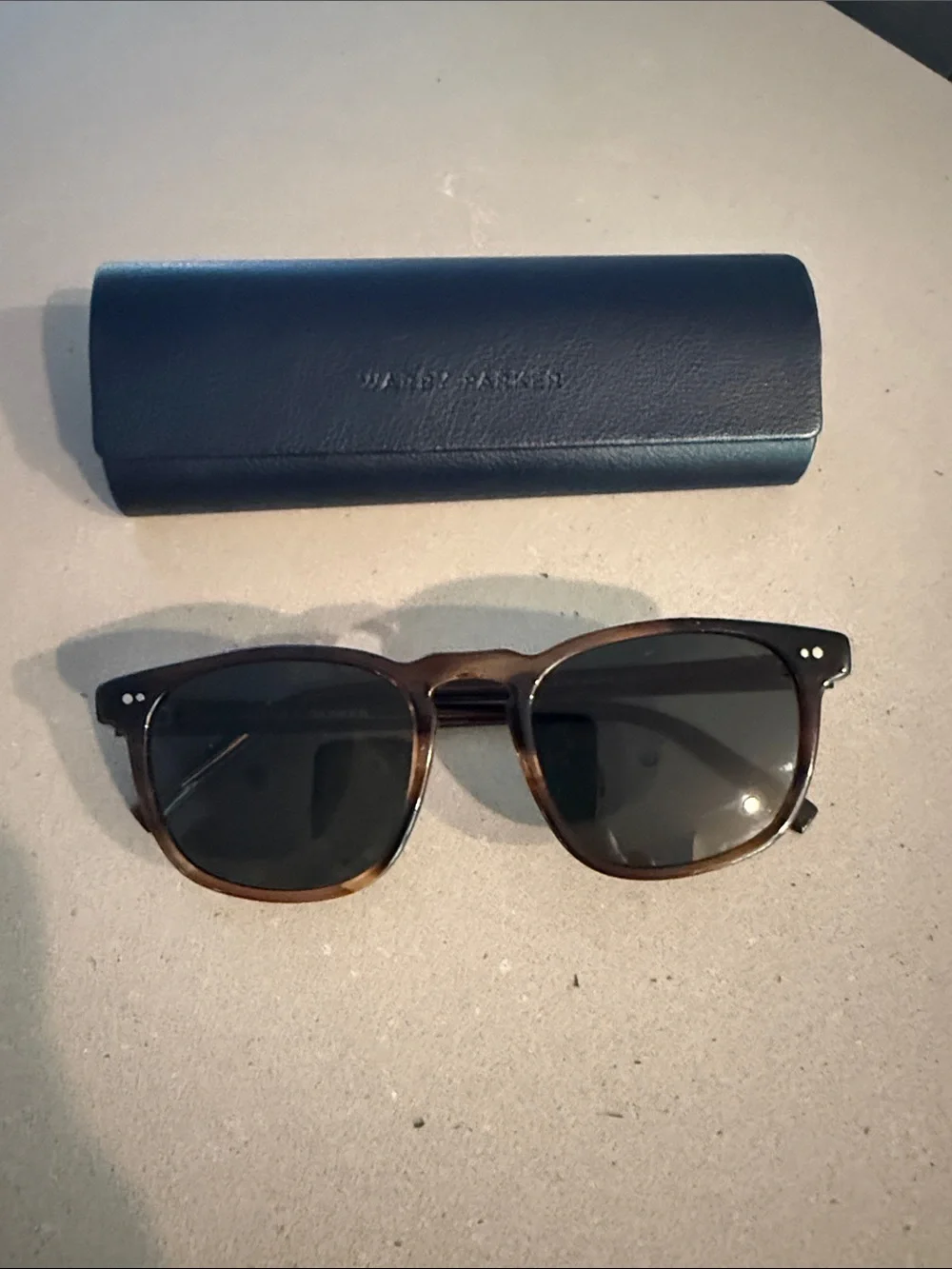 Warby Parker Sunglasses in Tortoiseshell with Green Lenses